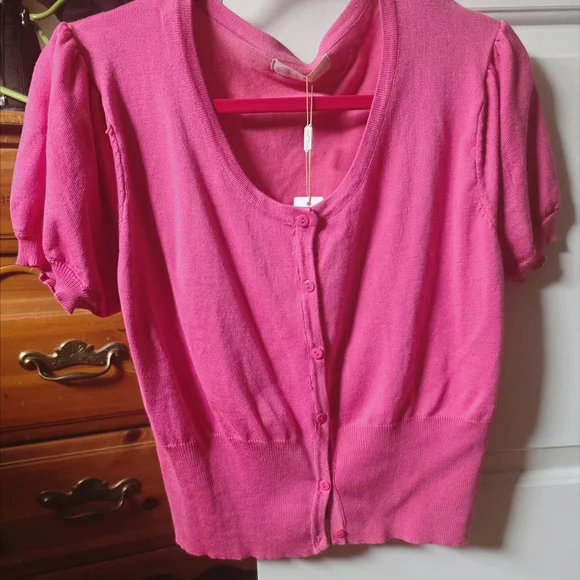 🌺 Belle Poque Chic Pink Women's Cardigan NWT - Picture 3 of 6